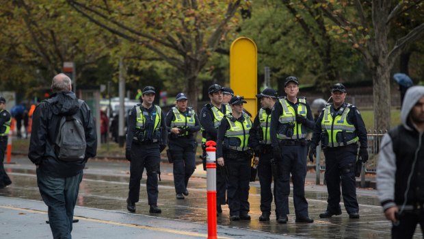 An increased police presence at Anzac Day events in Melbourne.
