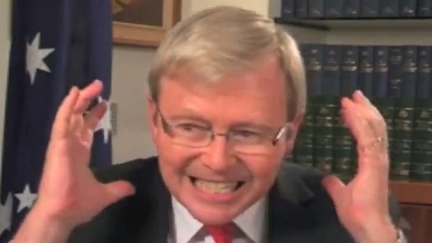 A still from the Kevin Rudd YouTube video.