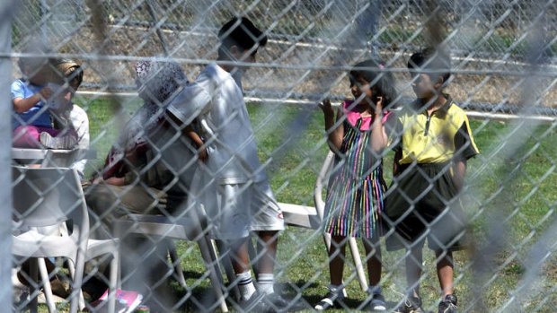 Uncertain future: Children at the Villawood detention centre.