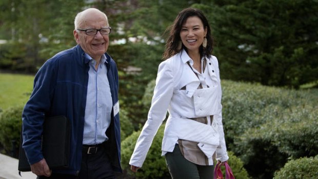 Rupert Murdoch and Wendi Deng in Idaho last weekend.
