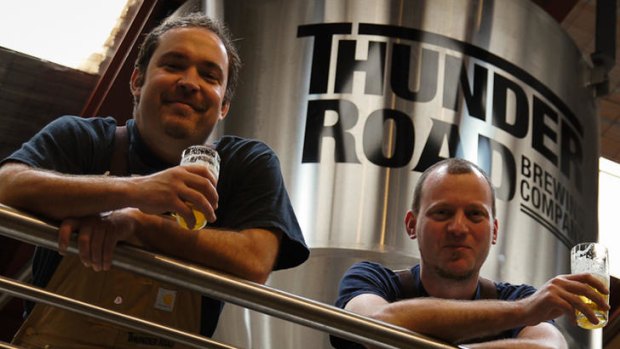 Thunder Road's Harvey Kenney (left) and Marcus Cox are hoping to corner the market on ''brilliant, beautiful, clean, bright beer''.