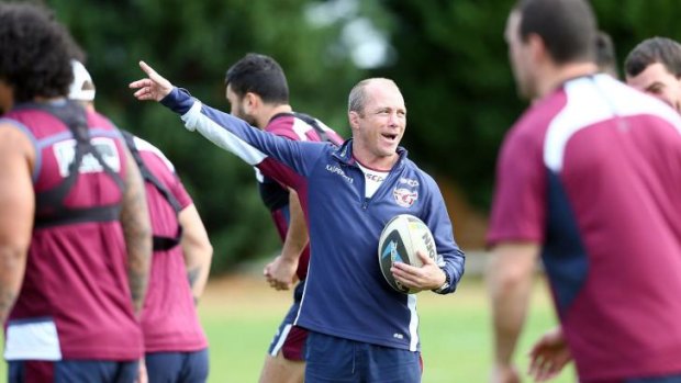 Team divided? ... Manly coach Geoff Toovey at training on Thursday.