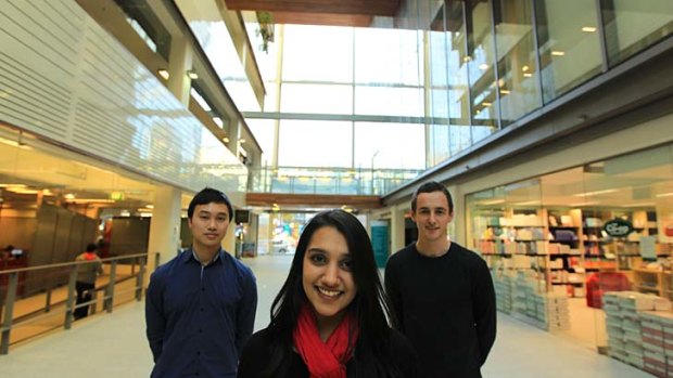 In demand &#8230; information technology students John Tran, Vaishnavi Yadav and James McCallum.