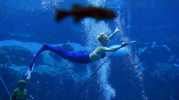 A 'mermaid' performs at Weeki Watchee Springs State Park in Florida.