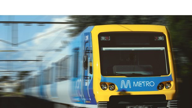 DIGITALLY ALTERED IMAGE: Speed blurred Metro Train
