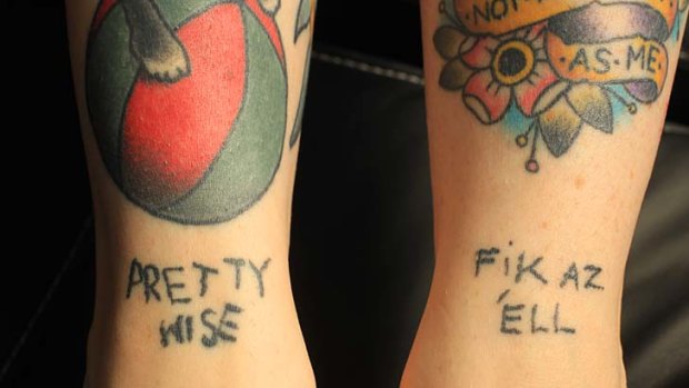 Pure appeal ... handwritten tattoos by children and friends are all the rage.