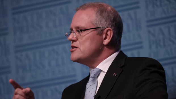 Treasurer Scott Morrison, speaking at the National Press Club, said it was time for the banks to "pony up" and absorb the tax.