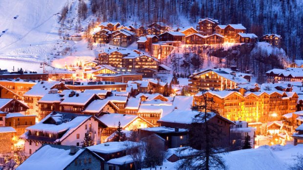 Val d'Isere at night.