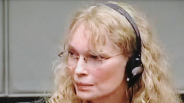 Testifying ... Mia Farrow at court in The Hague yesterday.