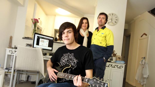 Rock and a hard place ... renters Janelle and Matt Locke, with son Dylan, 17, say paying a mortgage would leave them with nothing out of the $150,000 they earn.