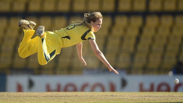 Field of dreams: Ellyse Perry, fielding during the semi-final against the West Indies, says the Southern Stars' finals experience will help them against England.