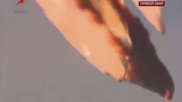 In this frame grab made from TV footage distributed by Russian Vesti 24 channel  Russian booster rocket carrying three satellites crashes at a Russia-leased cosmodrome in Kazakhstan on Tuesday July 2, 2013 shortly after the launch.