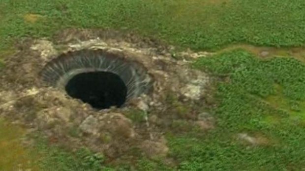 The original 80-metre wide crater in Siberia.