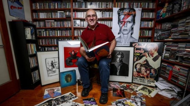 Starman: Bruce Butler with some of his David Bowie memorabilia.