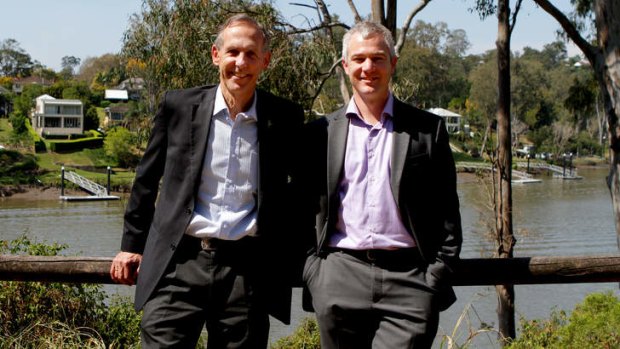 The Greens former leader Bob Brown and Queensland senate candidate Adam Stone.