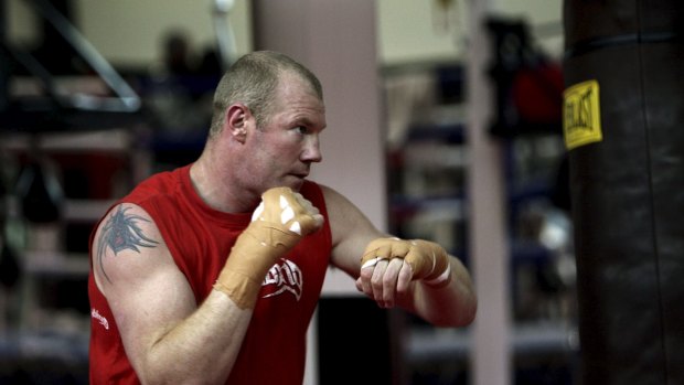 Former AFL star-turned boxer  Barry Hall trained with Paul Fyfield.