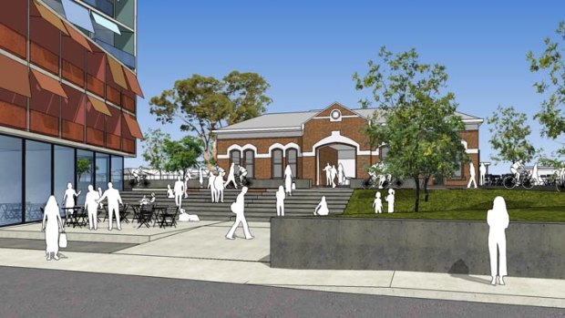 An artist's impression of the redeveloped Jewell Station, with apartments an a mix of businesses.