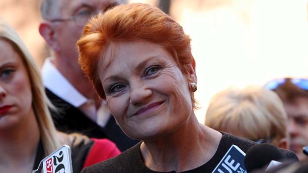 On the comeback trail: Pauline Hanson in Sydney this week.