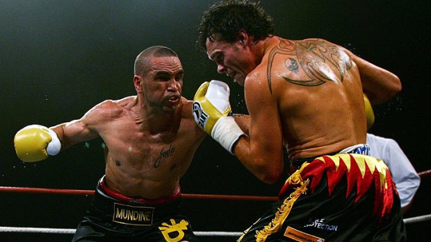 Anthony Mundine and Daniel Geale trade blows in 2009.