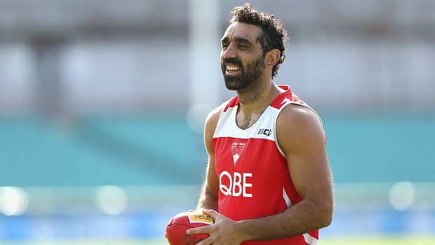 Adam Goodes: Reportedly told Channel Seven's <em>Saturday Night Footy</em> that he had forgiven McGuire.