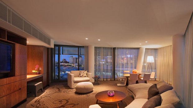 Luxury ... the lounge room of the Adored suite.
