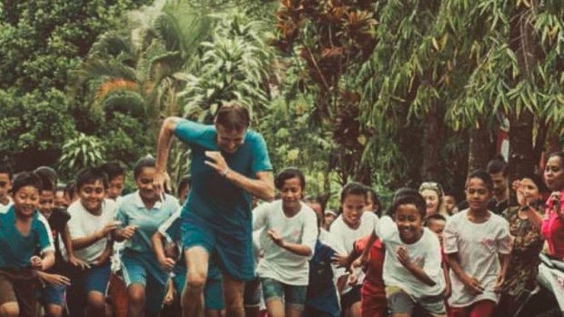 Tom Hickman is running to raise funds for childrens' education in Bali.