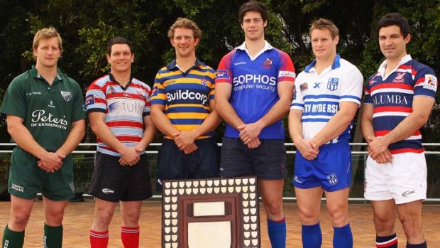 Ready for a revamp ... last year's finals captains pose with the Shute Shield.