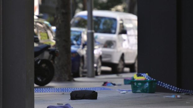 Belongings scattered in Bourke Street. More than 1000 witnesses have made statements. 