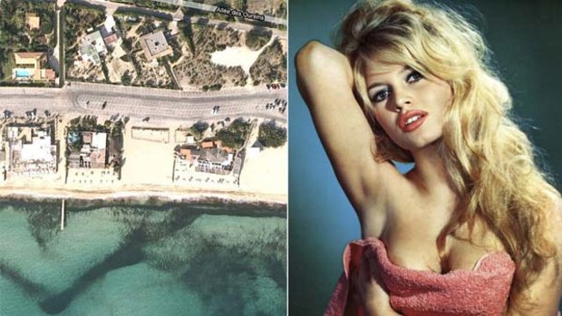 Brigitte Bardot and a stretch of Pampelonne beach.