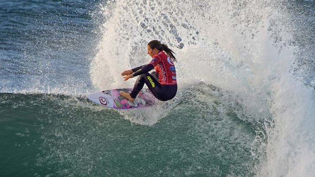 Surf's up: Tyler Wright eased past Stephanie Gilmore on Saturday.