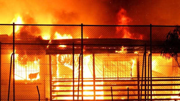Set on fire ... asylum seekers rioted at Villawood Detention Centre in April.