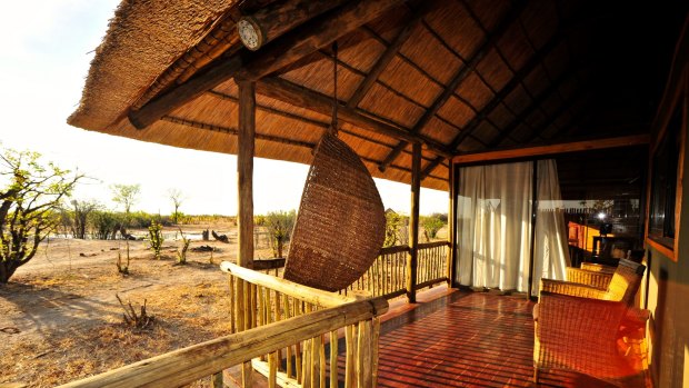 Nehimba guest accommodation at Imvelo Safari Lodges overlooks the waterhole.