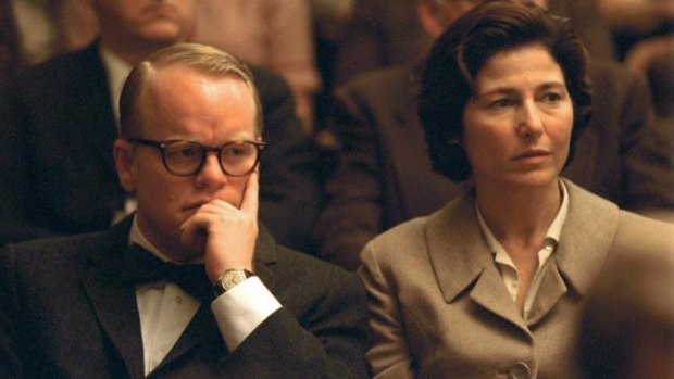 And Catherine Keener (right), in a scene from <i>Capote</i>.