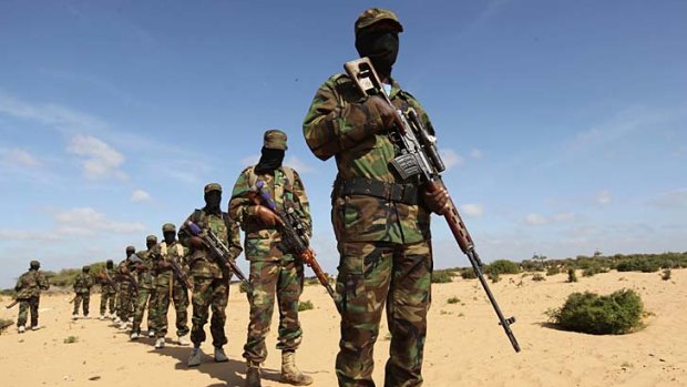 Members of the Al-Shabaab militant group in Somalia.