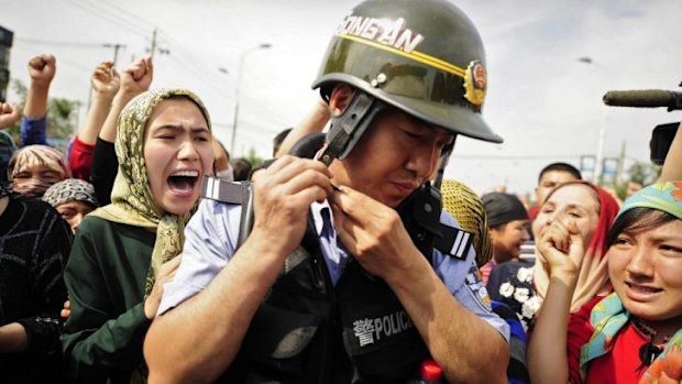 Unrest: Uighurs in Xinjiang have clashed with majority Han Chinese and the authorities since 2009, when this protest took place.