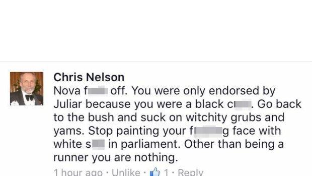 One of the posts made on Facebook by Chris Nelson.