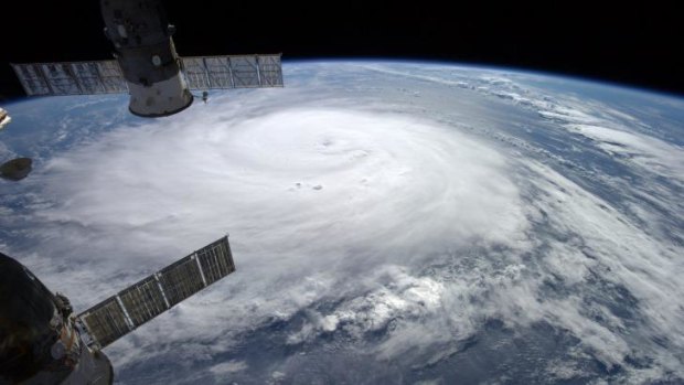 Massive storm ... NASA shows Hurricane Gonzalo taken from the International Space Station by European Space Agency astronaut Alexander Gerst as it moves toward Bermuda.