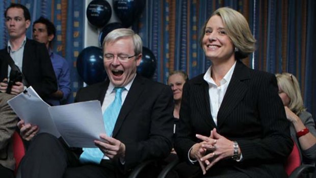Prime Minister Kevin Rudd with the NSW Premier, Kristina Keneally.