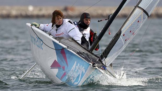 Sail aces: Leisl Tesch and Daniel Fitzgibbon compete at Weymouth.