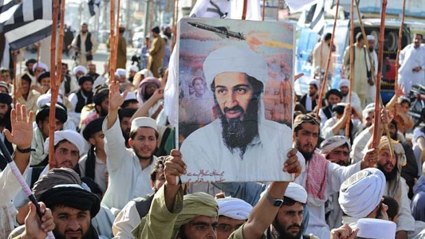 Supporters of the pro-Taliban party Jamiat Ulema-i-Islam-Nazaryati in Quetta, Pakistan, demonstrate after the killing of Osama bin Laden.