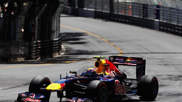 Mark Webber in action during the Monaco Formula One Grand Prix. After a bungled pit stop, Webber recovered to finish fourth.