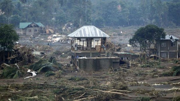 A village hit by flashfloods caused by typhoon Washi in Cagayan de Oro in southern Philippines.