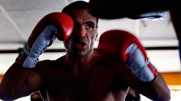 Familiar ring &#8230; Anthony Mundine trains for his fight with Daniel Geale at his father's gym in Redfern, which will soon be demolished.