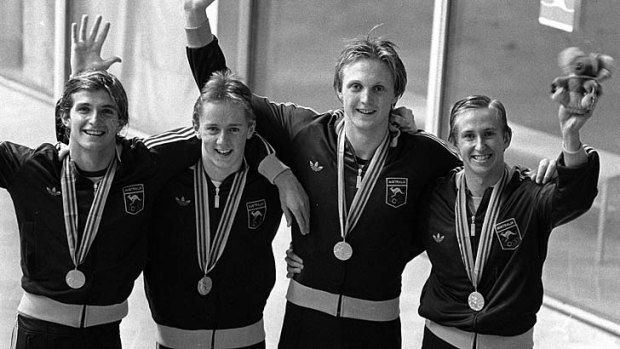 Olympic heroes &#8230; Mark Kerry, Peter Evans, Neil Brooks and Mark Tonelli.