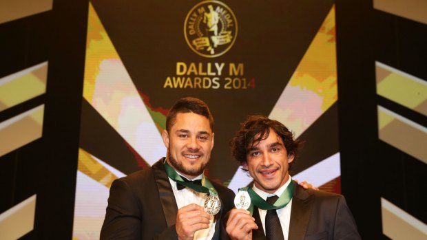 Winners: Jarryd Hayne and Johnathan Thurston shared the Dally M Medal last season, but will anyone be there to collect this year's award?