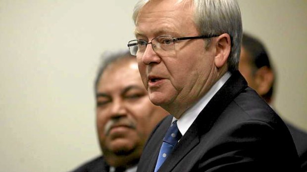 Prime Minister Kevin Rudd and Nauru President Baron Waqa.
