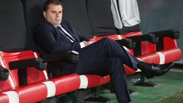 Ange Postecoglou looks on as his side are easily beaten.
