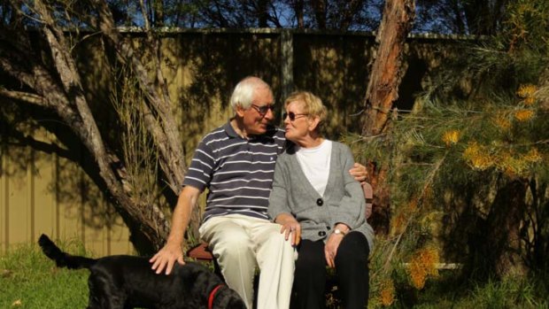 ''He believes very strongly in his marriage vows'' ... Jim and Maggie Tilley at home with their dog, Jet. Jim has cared for Maggie for more than four decades.
