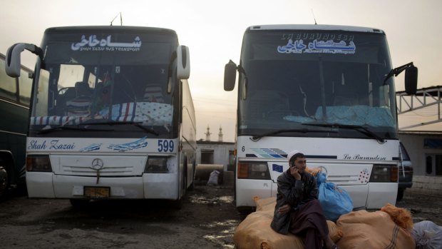 At least 14 people were kidnapped by gunmen from a bus near Kabul.