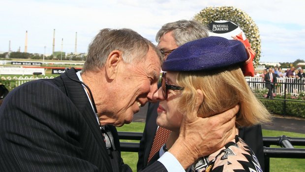 Kiss and make up: Colt's victory in the Todman Slipper Trial provided a fitting bookend to the Singleton-Waterhouse spat. 
